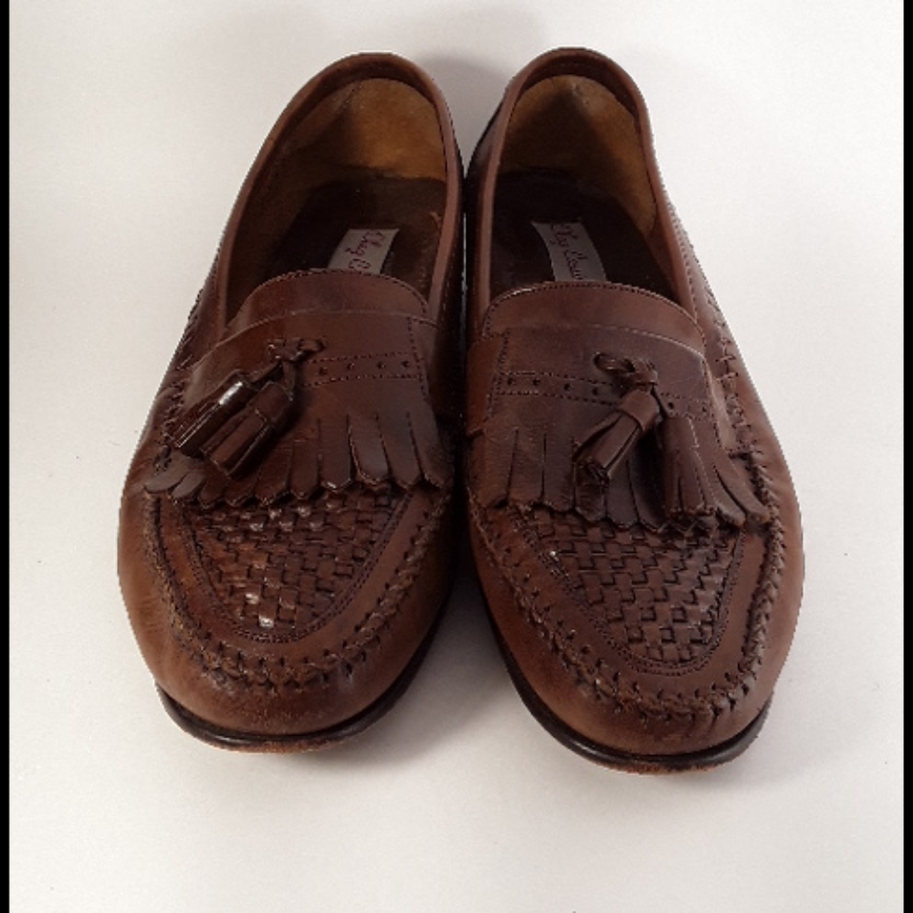 Oleg Cassini Loafers Woven Leather Size 10